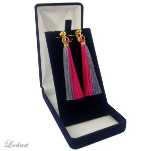 Klipsy  Fuksja-grafit