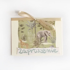 słoń zaproszenie, puste zaproszenie ze słoniem, boho zaproszenie na różne okazje, eko zaproszenia, fajne zaproszenia, ładne zaproszenia, zwierzęta zaproszenia bez tekstu