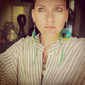 Klipsy długie boho pióra