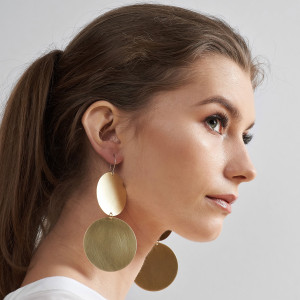 Kolczyki z mosiężnych kół Filotes c693