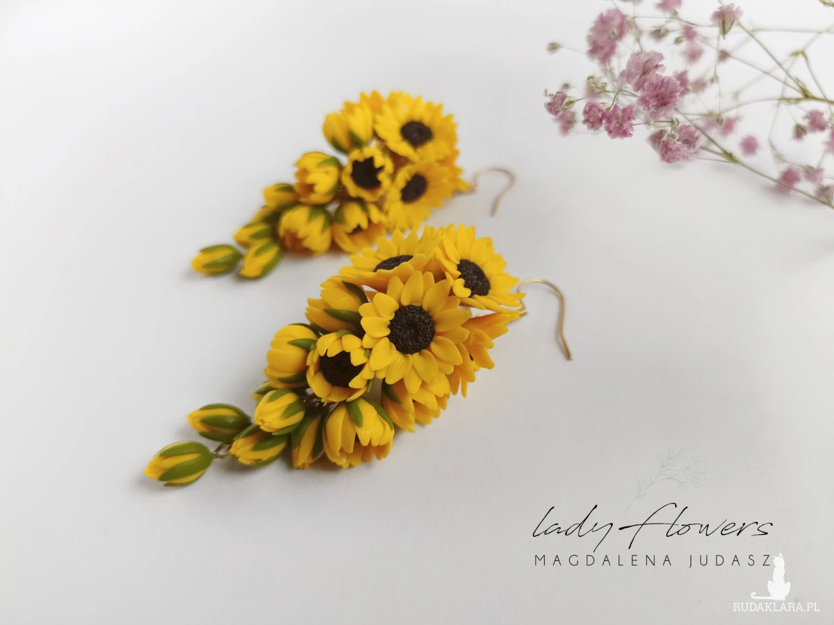 Kolczyki ze słonecznikami