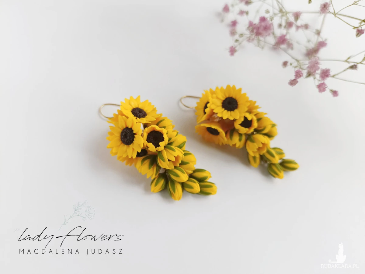 Kolczyki ze słonecznikami