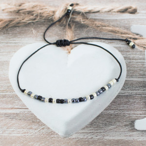 Bransoletka z kodem Morse'a Cat Lady B&W