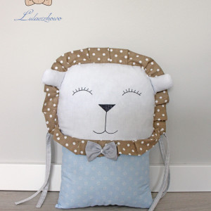 Poduszka lew, moduł ochraniacz do łóżeczka, dekoracja pokoju dziecięcego