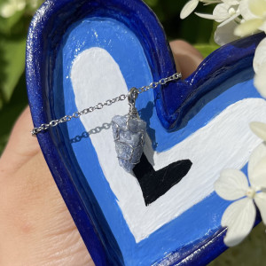 Naszyjnik niebieski awenturyn kryształ komunikacji, spokoju i łagodności