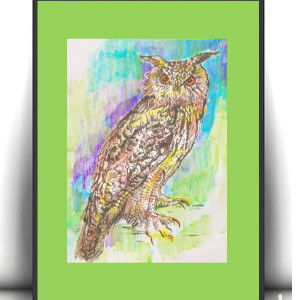 retro plakat A4, sowa obrazek 21x30, vintage plakat z ptaszkiem, retro obrazek do domu, zwierzęta obrazek, ptaki obrazek, puchacz obrazek, sowa plakat vintage, zwierzęta plakat A4