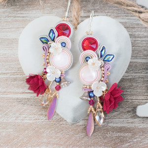 Kolczyki sutasz z kwiatkami Dolores