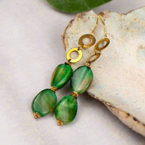 Złocone kolczyki z bawolim okiem c871