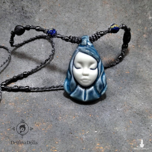 Nimfa Chmur porcelana kamea Lapis Lazuli Lolit ~ Delfina Dolls & mikro makrama