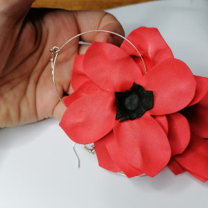 Kolczyki kwiaty maki duze