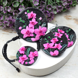 Duży komplet biżuterii "orchidee"