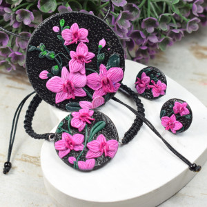 Duży komplet biżuterii "orchidee" 2