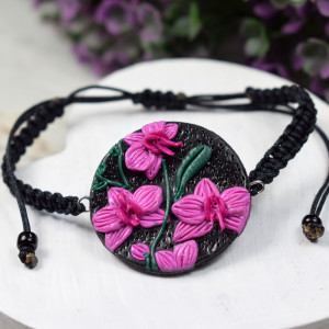 Sznurkowa bransoletka "orchidee"