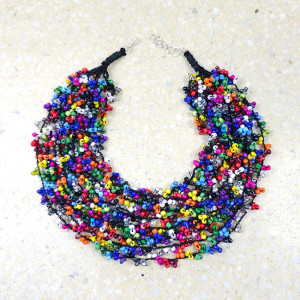 6076 kolorowy, tęczowy naszyjnik; kolia