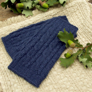 Getry z alpaki, ocieplacze na nogi - granatowe