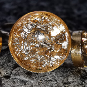 Złoty zestaw kolczyki plus pierścionek