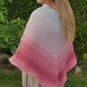 Ponczo ,, Różowa landrynka"