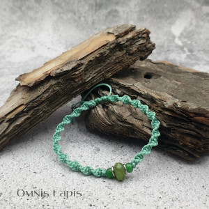 Bransoletka makrama - morganit, agat i fluoryt