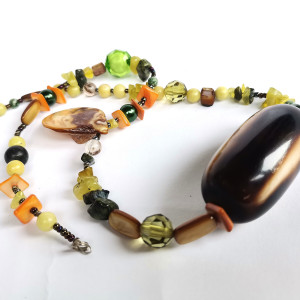 Naszyjnik kolorowy koraliki kamienie
