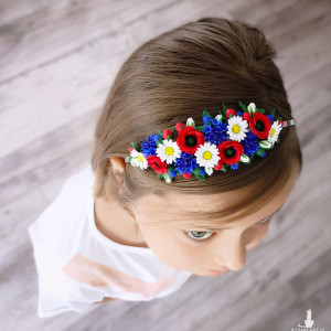 Opaska z polnymi kwiatami