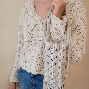 torebka makrama frędzle