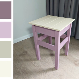 Własnoręcznie malowany handmade taboret / stołek w pastelowych kolorach