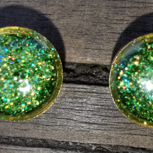 Zielone sztyfty żywica brokat wkrętki prezent