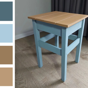 Własnoręcznie malowany handmade taboret / stołek w pastelowych kolorach