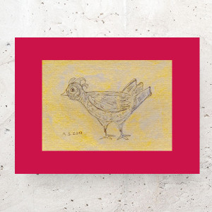 mały rysunek z ptaszkiem, ptaszek obrazek A4, boho grafika do domu, rysunek w ciepłych kolorach, obrazek do salonu, rysunek do przedpokoju, szkic do sypialni, zwierzęta obrazek 21x30