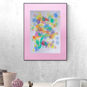 pastelowa grafika  na ścianę, abstrakcja do sypialni, abstrakcyjny rysunek malowany ręcznie, boho dekoracja do domu, abstrakcja 30x40, nowoczesny obrazek A3