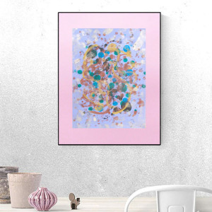 abstrakcyjna grafika do domu, malowany ręcznie rysunek A3, nowoczesny obrazek 30x40, oryginlna grafika do loftu, boho dekoracja na ścianę