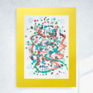 nowoczesna grafika do domu, kolorowy obrazek  30x40, abstrakcyjny rysunek A3, malowana ręcznie abstrakcja, minimalizm dekoracja do domu, oryginalna grafika do loftu