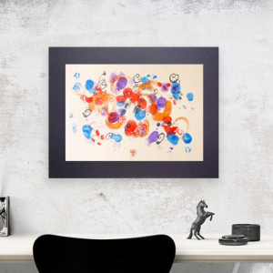 nowoczesna grafika na ścianę, abstrakcja malowana ręcznie, minimalistyczna dekoracja do domu, abstrakcyjny obrazek A3, abstrakcja rysunek 30x40