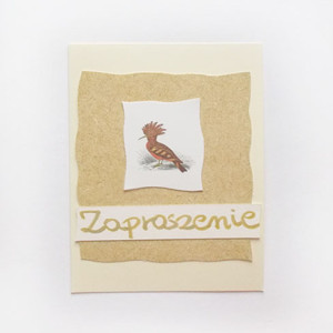 ptaszek zaproszenie, eko zaproszenie na różne okazje, vintage zaproszenie bez tekstu, retro zaproszenie, zwierzęta zaproszenia, proste zaproszenia, ładne zaproszenia