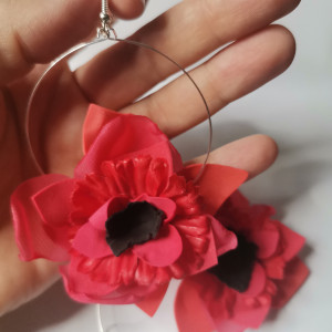 Kolczyki maki  lekkie