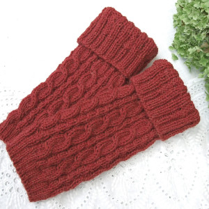 Getry, podkolanówki, wełniane ocieplacze na nogi - czerwone