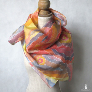 Jedwabna chusta malowana Jesień