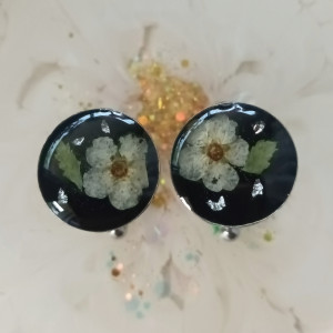 Spinki do mankietów z kwiatem srebrne spinki męskie spinki