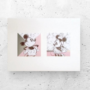 pastelowy plakat do pokoju dziewczynki, plakat myszką Minnie, plakat z myszką Miki, bajkowy plakat A4, myszka Minnie plakat 21x30, myszka Miki plakat, obrazek z myszką Minnie i myszką Mickey