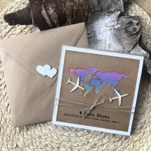 169,kartka na ślub w szczęśliwą podróż do koperty