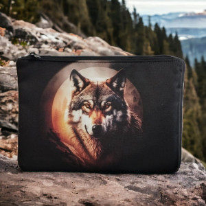 Saszetka, kosmetyczka z wodoodpornej tkaniny kolekcja Matka Natura WILK I KSIĘŻYC