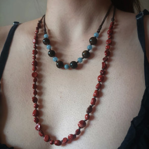 Korale z jaspisu czerwonego