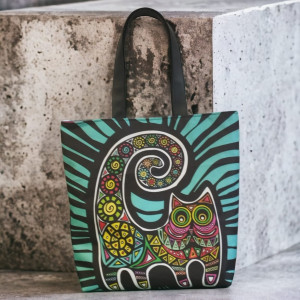 Duża torba typu shopper, wrzutka zakupowa SZALONY KOT, prezent dla KOCIARY