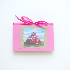 różowa kartka okolicznościowa, kartka dla dziewczyny, kartka dla kobiety, miłość kartka, wakacje kartka, zaproszenie na wyjazd, love kartka, lato kartka