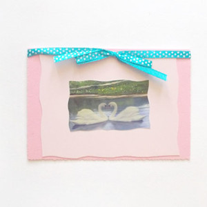 łabędzie kartka okolicznościowa, pastelowa kartka, miłość kartka, miłosna kartka, kartki na różne okazje, ładne kartki bez życzeń