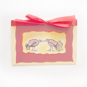 ptaszki kartka bez życzeń, kartka z ptaszkami, kartka na ślub, miłość kartka ręcznie malowana, ślub kartki, ładne kartki okolicznościowe