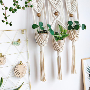 Kwietnik makrama na 3 doniczki