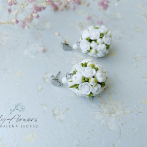 Kolczyki kule z kwiatami