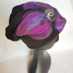 Czapka wełną filc merino