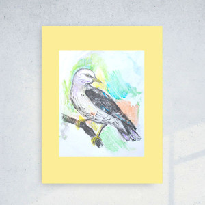 retro plakat A3, retro grafika na ścianę, 30x40 plakat z ptaszkiem, ptaszek obrazek do domu, vintage plakat na ścianę, zwierzęta obrazek